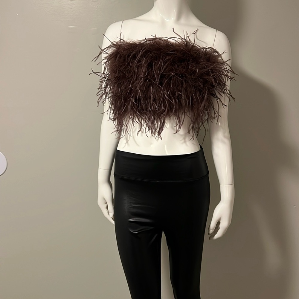 Lamarque Strapless Bustier color chocolate feathers - Picture 3 of 12